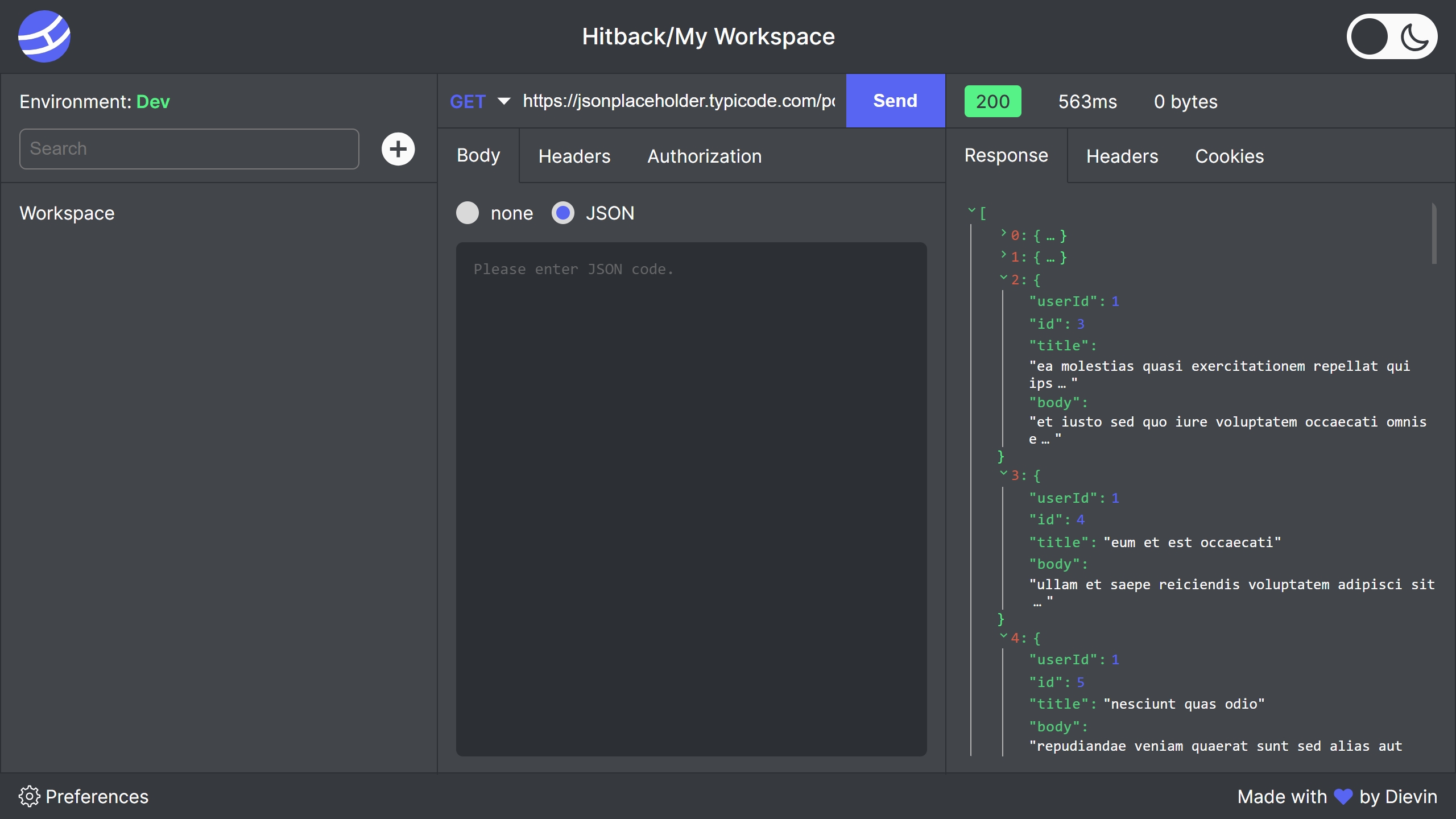 HitBack - API Client SPA