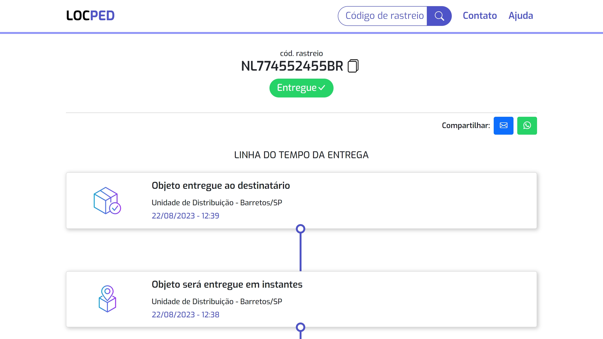 LocPed - Sistema Localização de Encomendas